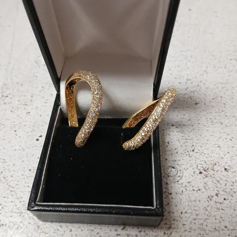PAUL COSTELLO FOR DIAMONIQUE WAVE CHAIN LINK EARRINGS 
