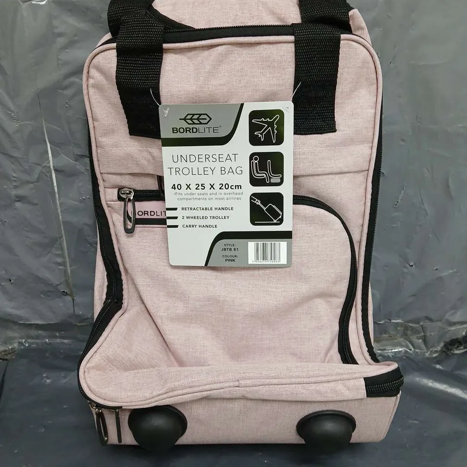 BORDLITE UNDERSEAT TROLLEY BAG 40 X 25 X 20CM PINK