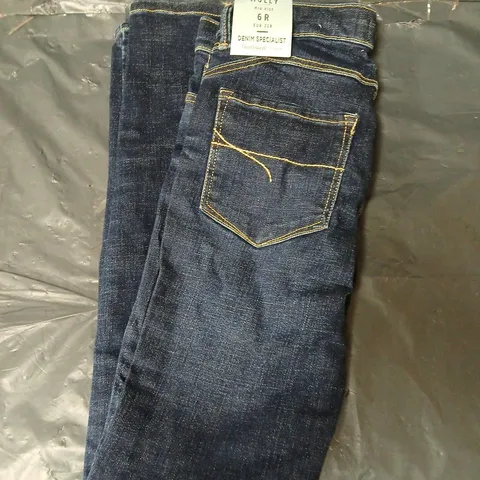RIVER ISLAND MOSSY MID RISE DENIM JEANS - BLUE - SIZE 6