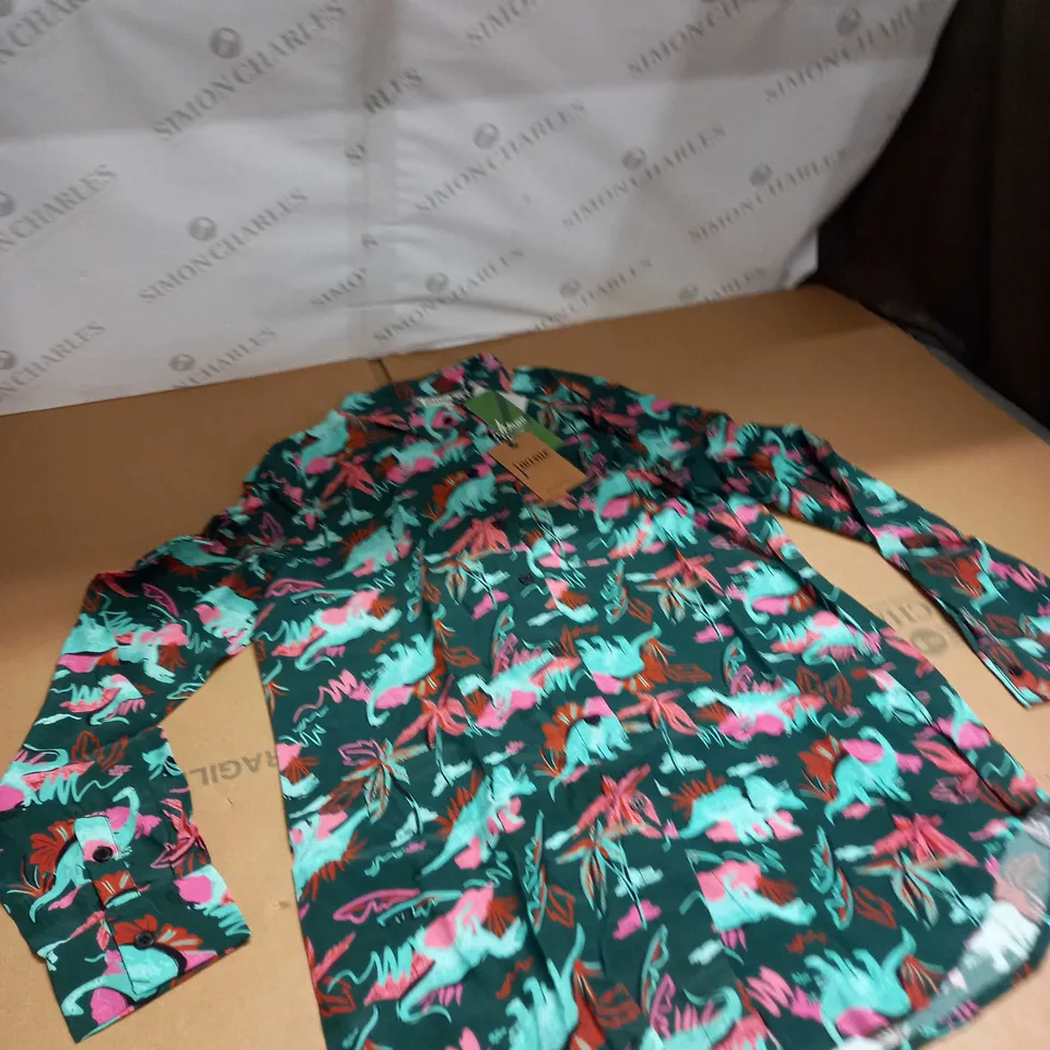 JOANIE SHARON DINOS BUTTON SHIRT SIZE 10