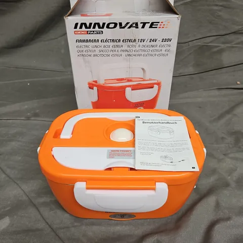 BOXED INNOVATE ELECTRIC LUNCHBOX IN ORANGE/WHITE