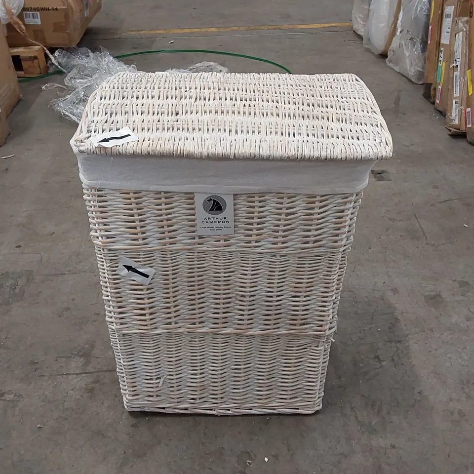 BOXED ARTHUR CAMERON RECTANGULAR WICKER LAUNDRY BASKET BIN (1 BOX)