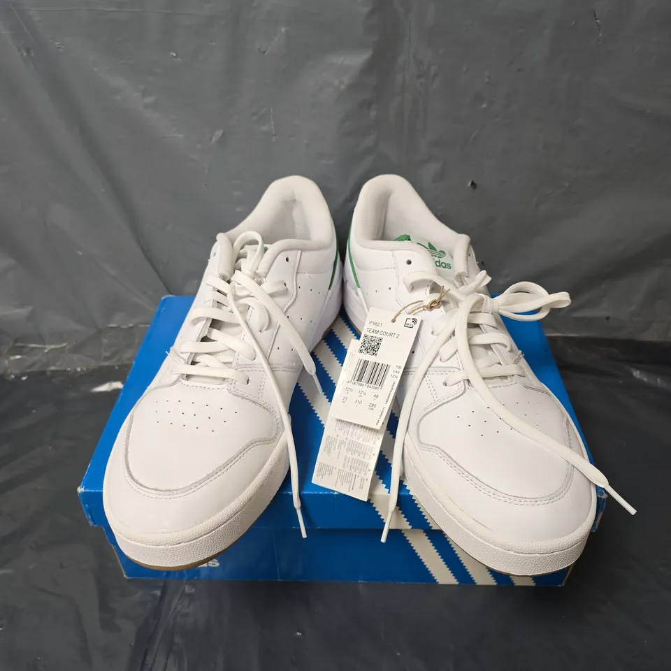ADIDAS TEAM COURT 2 TRAINERS - WHITE - SIZE 12.5