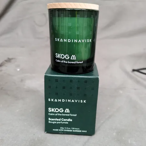 SKANDINAVISK SKOG SCENTED CANDLE – 65G GREEN GLASS WITH WOOD LID