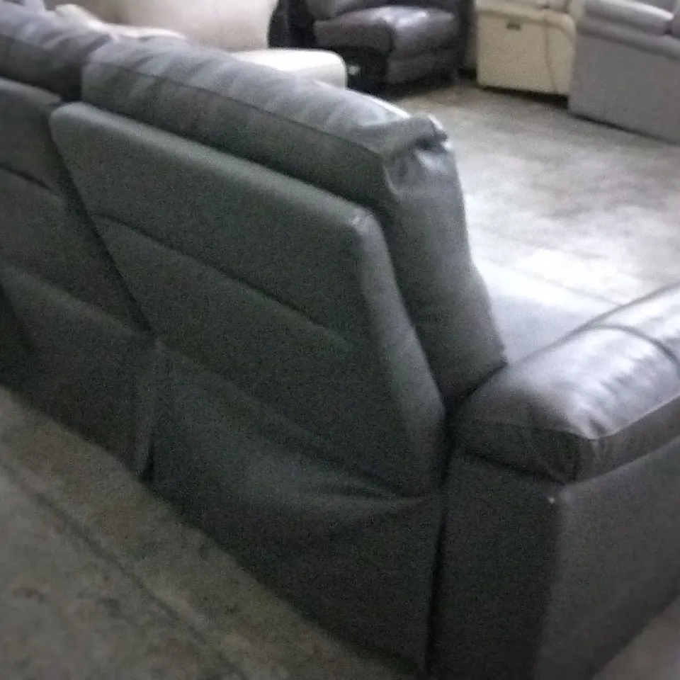 QUALITY DESIGNER DARK BROWN LEATHER ELECTRIC RECLINER 2 SEATER SOFA
