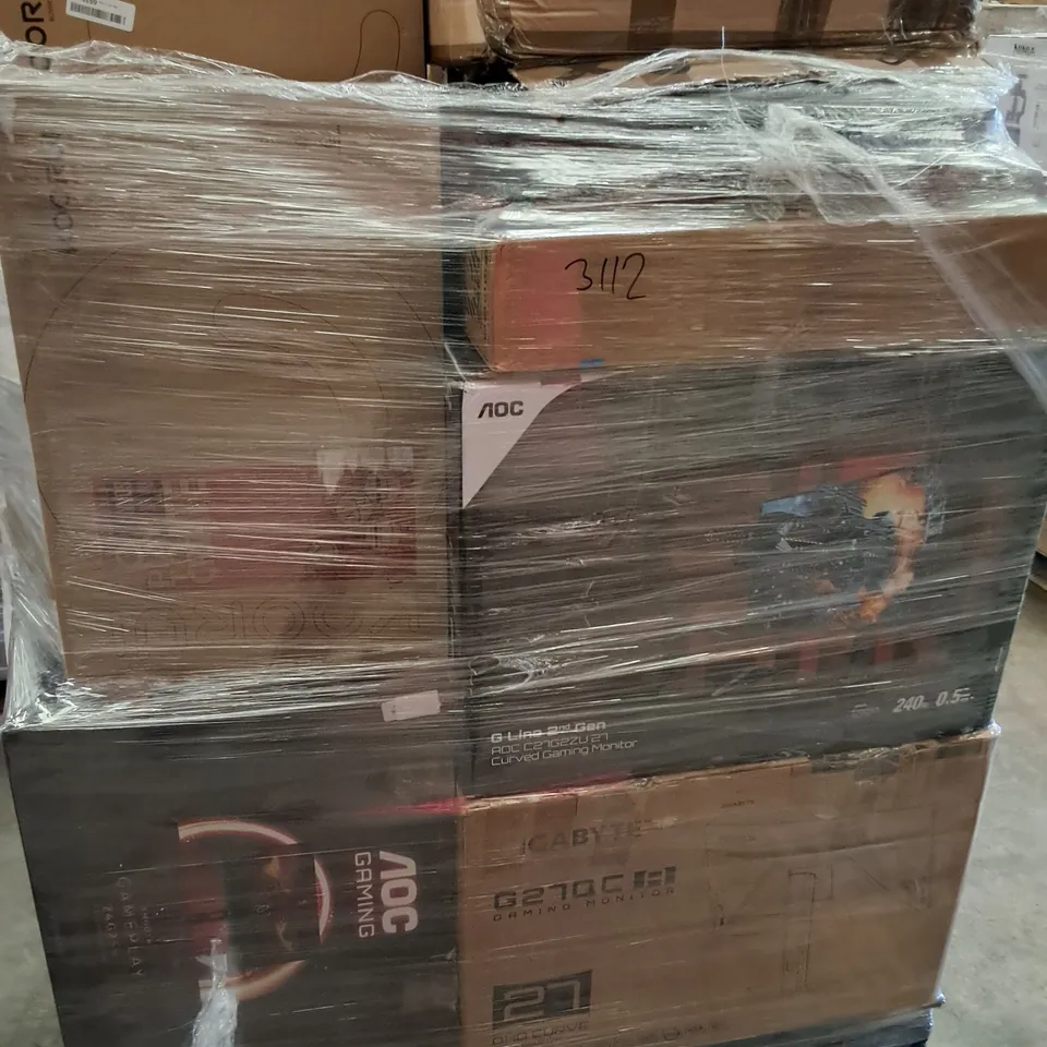 PALLET OF APPROXIMATELY 24 UNPROCESSED RAW RETURN MONITORS TO INCLUDE;