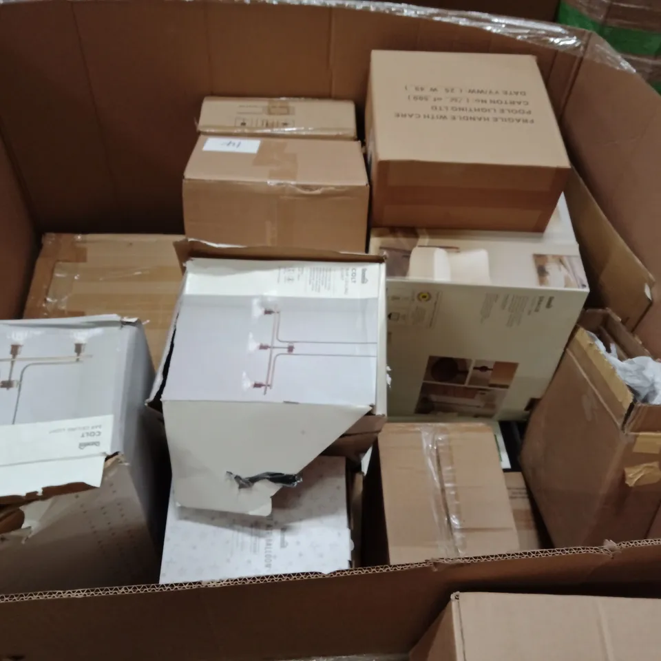 PALLET OF ASSORTED DESIGNER LIGHTING PRODUCTS TO INCLUDE;GRACIE FLOOR LAMP, CEILING LIGHT FITTING,DIMMABLE LED DESK LAMP