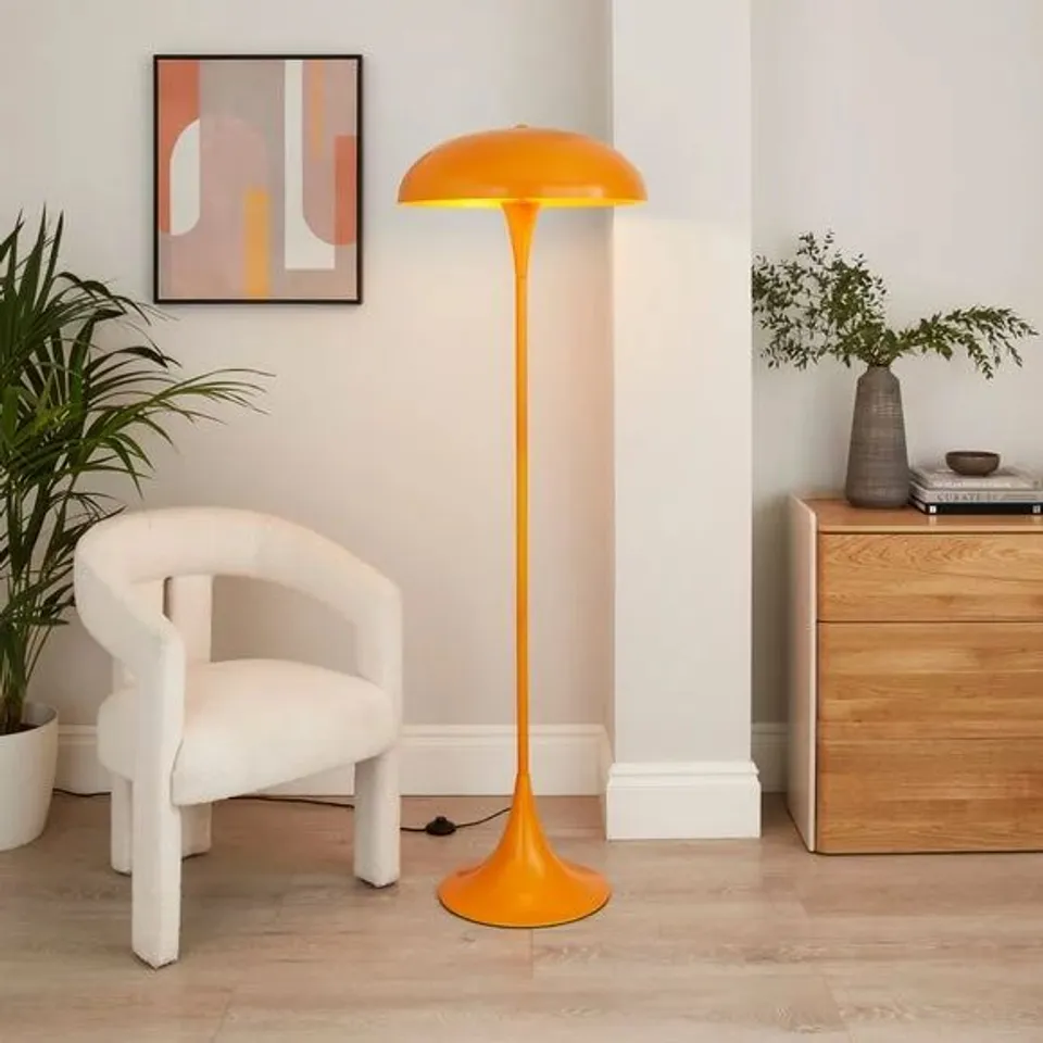 BOXED ELEMENTS LENNON 2 LIGHT FLOOR LAMP - ORANGE 