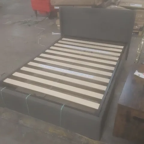 UPHOLSTERED DOUBLE BED FRAME - DARK GREY