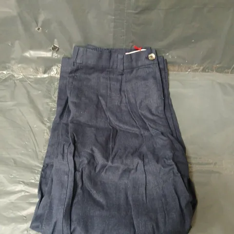 BEN DE LISI LINEN BLEND TROUSERS PETITE IN NAVY - SIZE 14