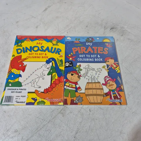 LOT OF APPROXIMATELY 85 DOT TO DOT COLOURING BOOKS TO INCLUDE PIRATES AND DINOSURES