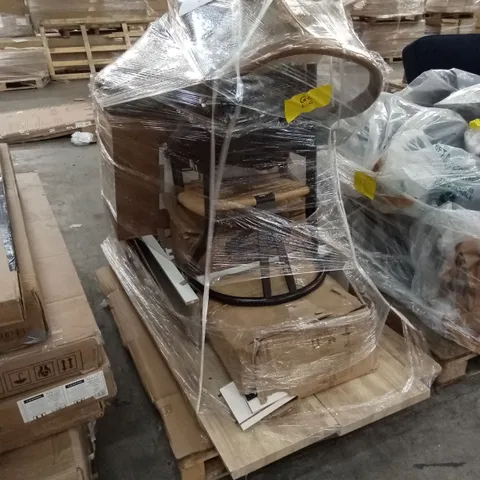PALLET OF ASSORTED INCOMPLETE DESIGNER FURNITURE PARTS AND PIECES