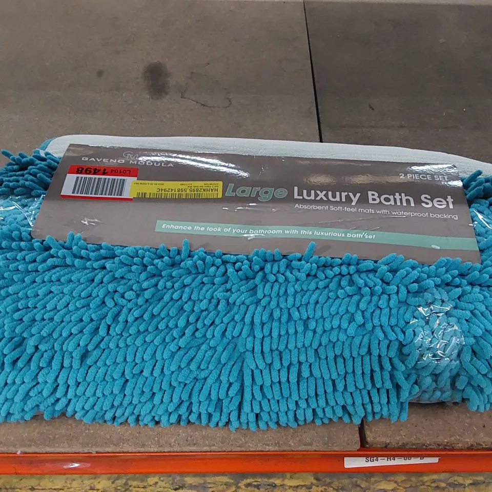 LARGE LUXURY LULI 2 PIECE SET BATH MAT - TEAL // MAT - 60 X 110CM, PEDESTAL - 60 X 55CM (1 ITEM)
