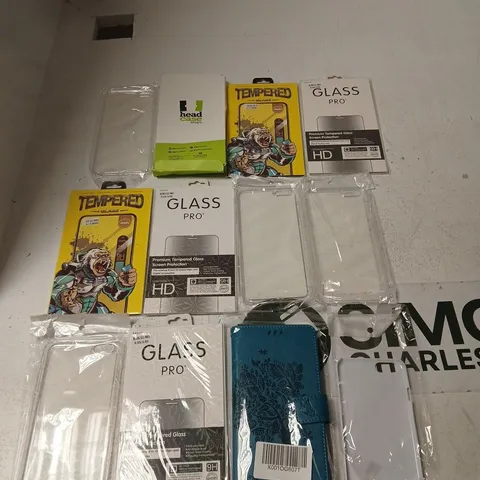 TOTE OF APPROXIMATELY 25 ASSORTED PHONE ACCESSORIES INCLUDING TEMPERED GLASS FOR IPHONE XR/11, HEAD CASE AND GLASS PRO FOR IPHONE X/XS/11 PRO