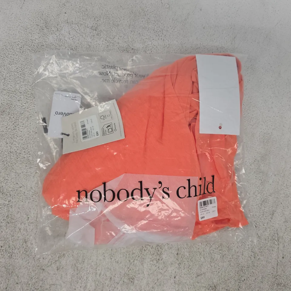BAGGED NOBODY'S CHILD LAYLA MIDI DRESS IN ORANGE SIZE UK 10