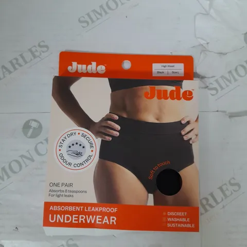JUDE ABSORBANTLEAKPROOF UNDERWEAR HIGH WAIST IN BLACK SIZE L
