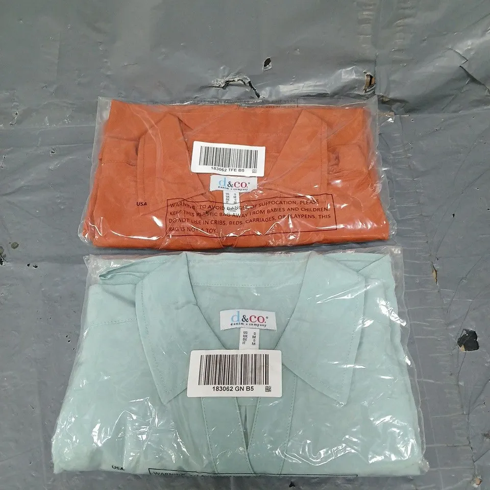 BOX OF APPROX 30 D&CO SHIRTS IN BURNT ORANGE/DUCK EGG BLUE SIZE M