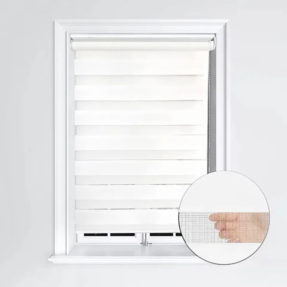 BOXED LISTER CARTWRIGHT DAY AND NIGHT/ZEBRA BLINDS, PREMIUM QUALITY DOUBLE ROLLER, VISION BLINDS (WHITE, 180 x 165cm)