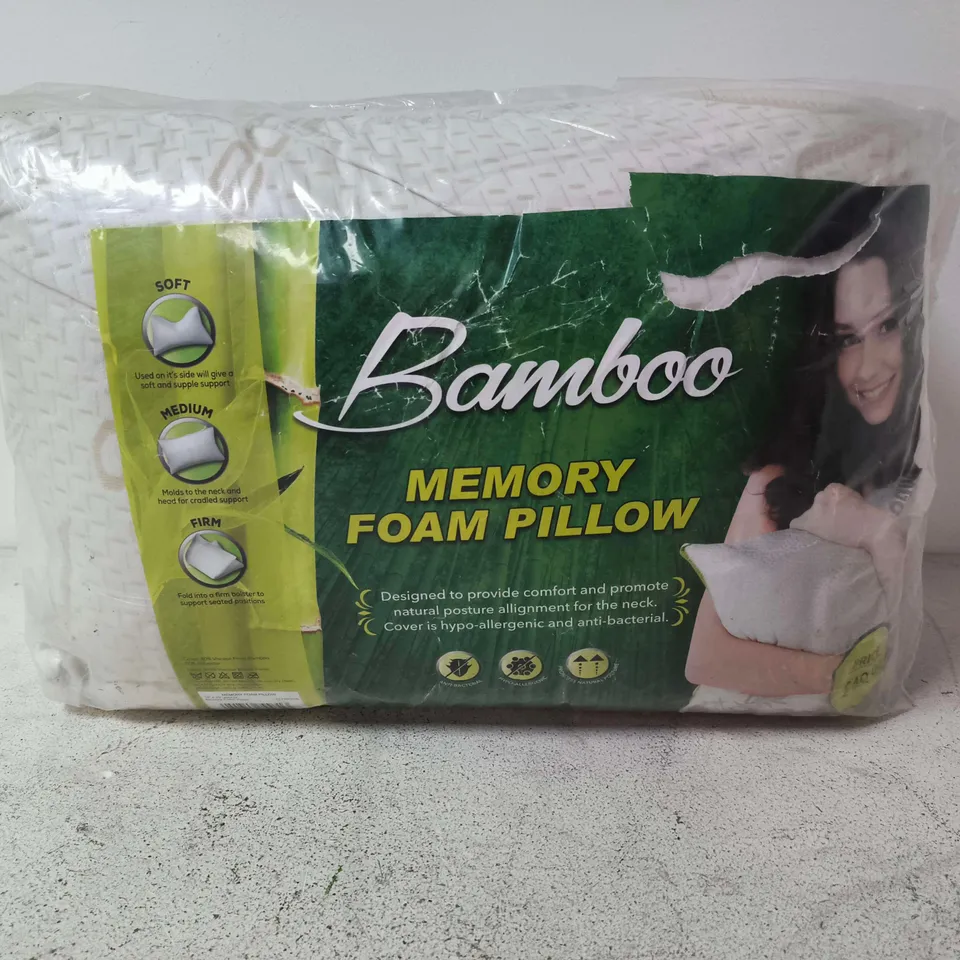 BAMBOO MEMORY FOAM PILLOW PAIR – WHITE,