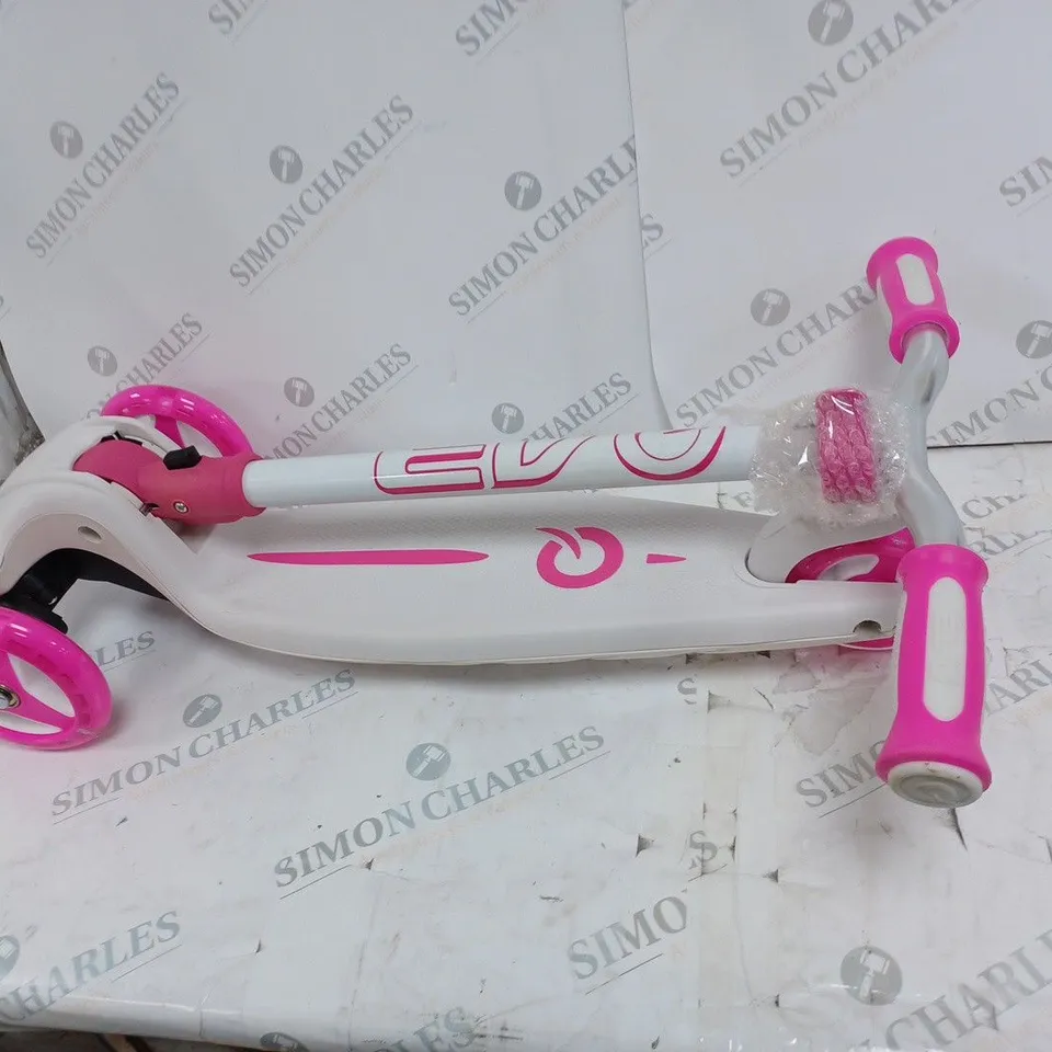 EVO COLOUR BURST PINK AND WHITE KIDS SCOOTER RRP £50
