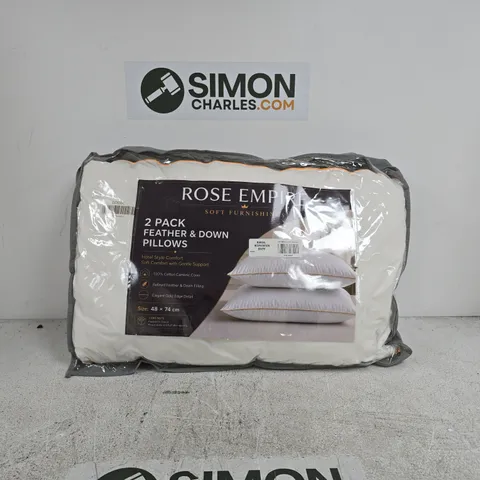 ROSE EMPIRE 2 PACK FEATHER AND DOWN PILLOWS