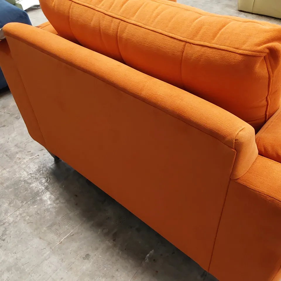 QUALITY BRITISH DESIGNER LOUNGE Co. SNUGGLER CHAIR BURNT ORANGE PLUSH FABRIC 