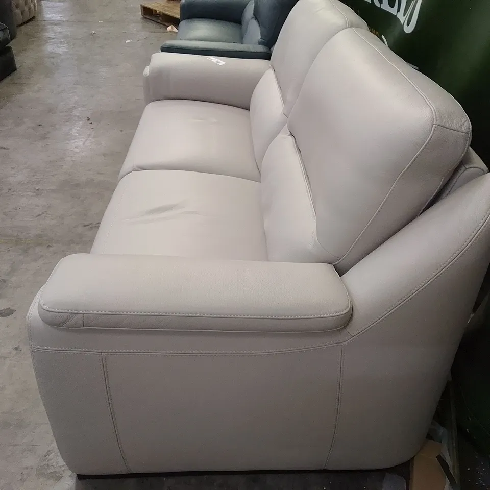 QUALITY ITALIAN DESIGNER AVOLA NEW 3 STR SOFA - CREAM LEATHER 