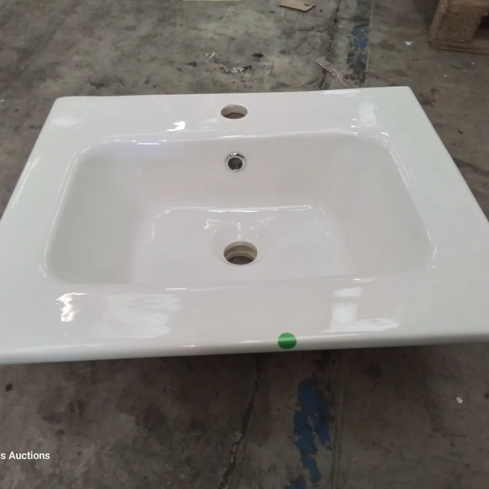 BOXED CANELLI CERAMIC SINGLE TAP VANITY BASIN WHITE 500 × 400mm
