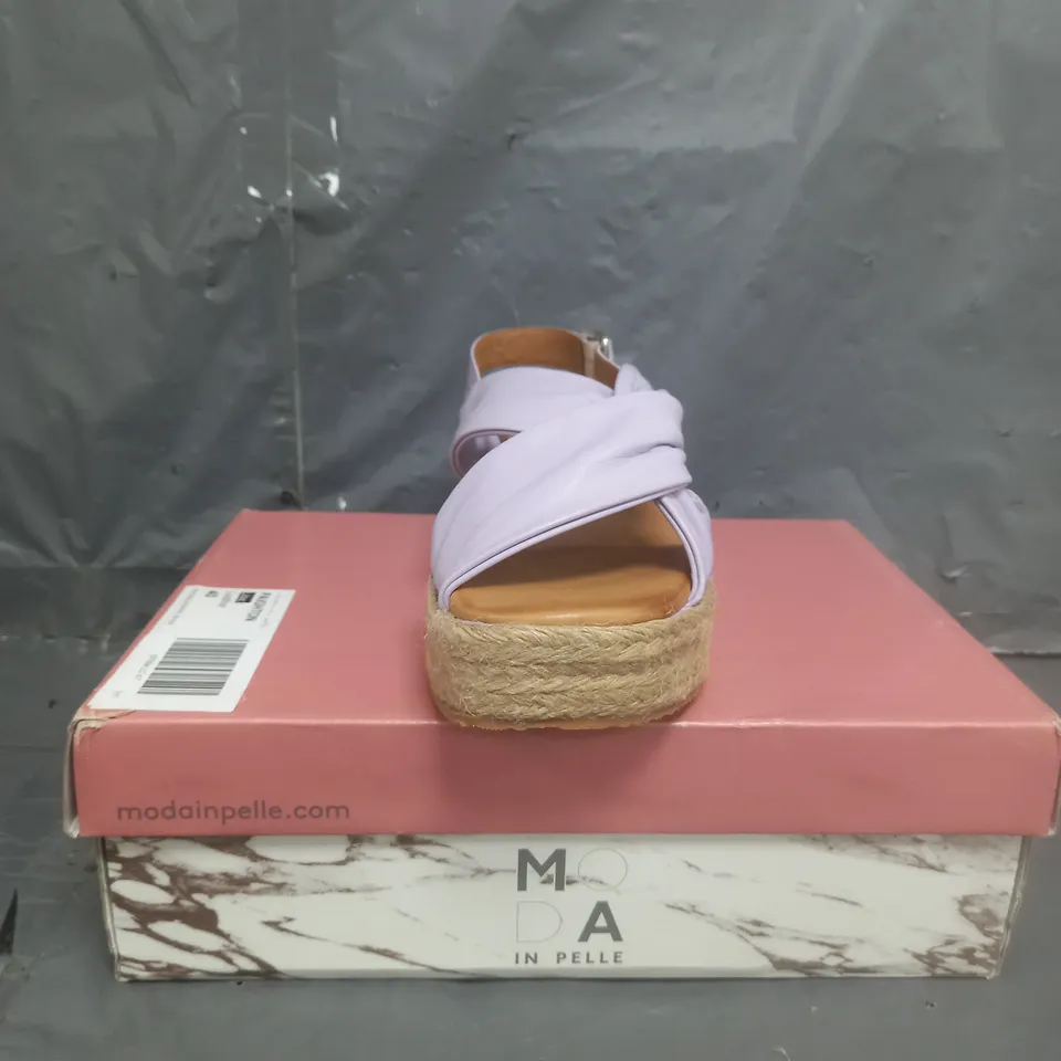 MODA IN PELLE PAIGHTON LEATHER WEDGE SANDALS LILAC SIZE 7