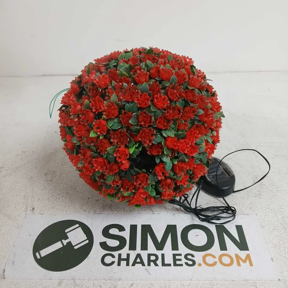 GARDEN STYLE SOLAR TOPIARY BALL RED