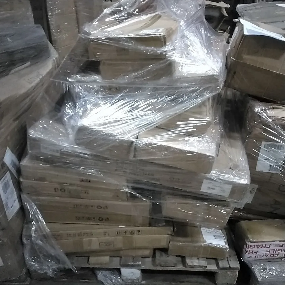 PALLET TO INCLUDE FLOATING SHELF, DRESSING MIRROR,CHILDREN'S BOOKSHELF,DESK AND OTHER ASSORTED ITEMS...