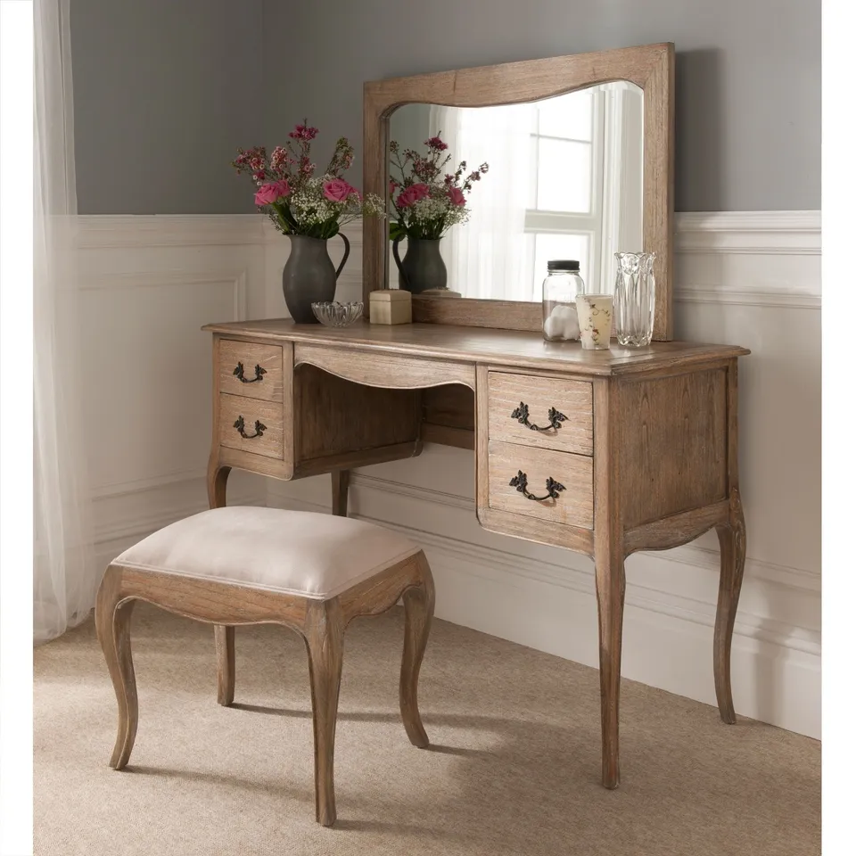 BRAND NEW HOMESDIRECT365 PRE-BUILT MONTPELLIER BLANC DRESSING TABLE -NATURAL-