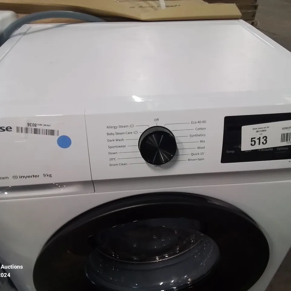 HISENSE FREESTANDING WFQP9014EVM 9KG CLASS C WASHING MACHINE IN WHITE 