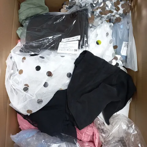 APPROXIMATELY 25 ASSORTED CLOTHING PRODUCTS IN VARIOUS STYLES & SIZES 