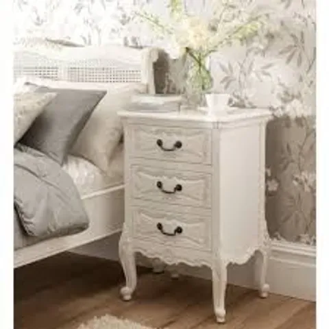 WRAPPED HOMES DIRECT 365 LA ROCHELLE ANTIQUE FRENCH STYLE BEDSIDE - WHITE