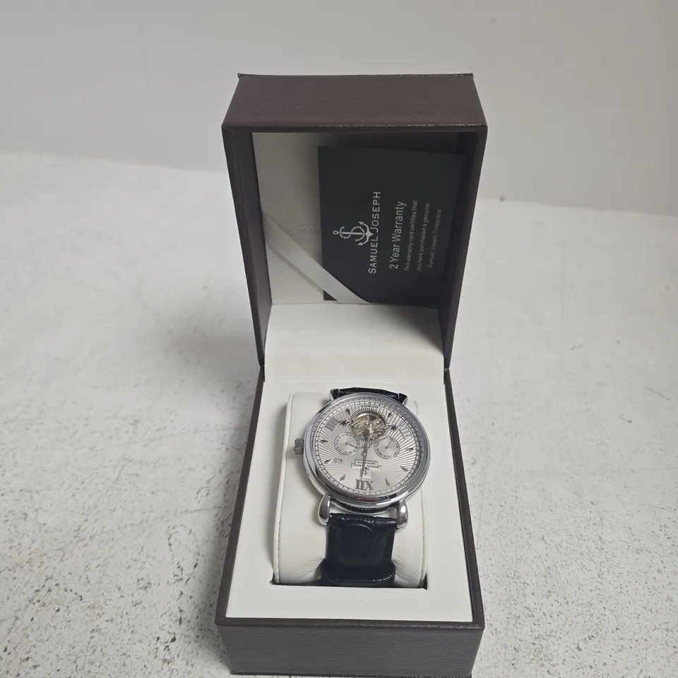 SAMUEL JOSEPH AUTOMATIC LIMITED WATCH IN SILVER/GREY