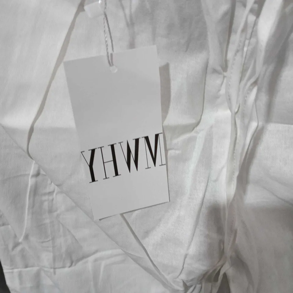 YHWM WHITE DRAWSTRING TROUSERS, SIZE S