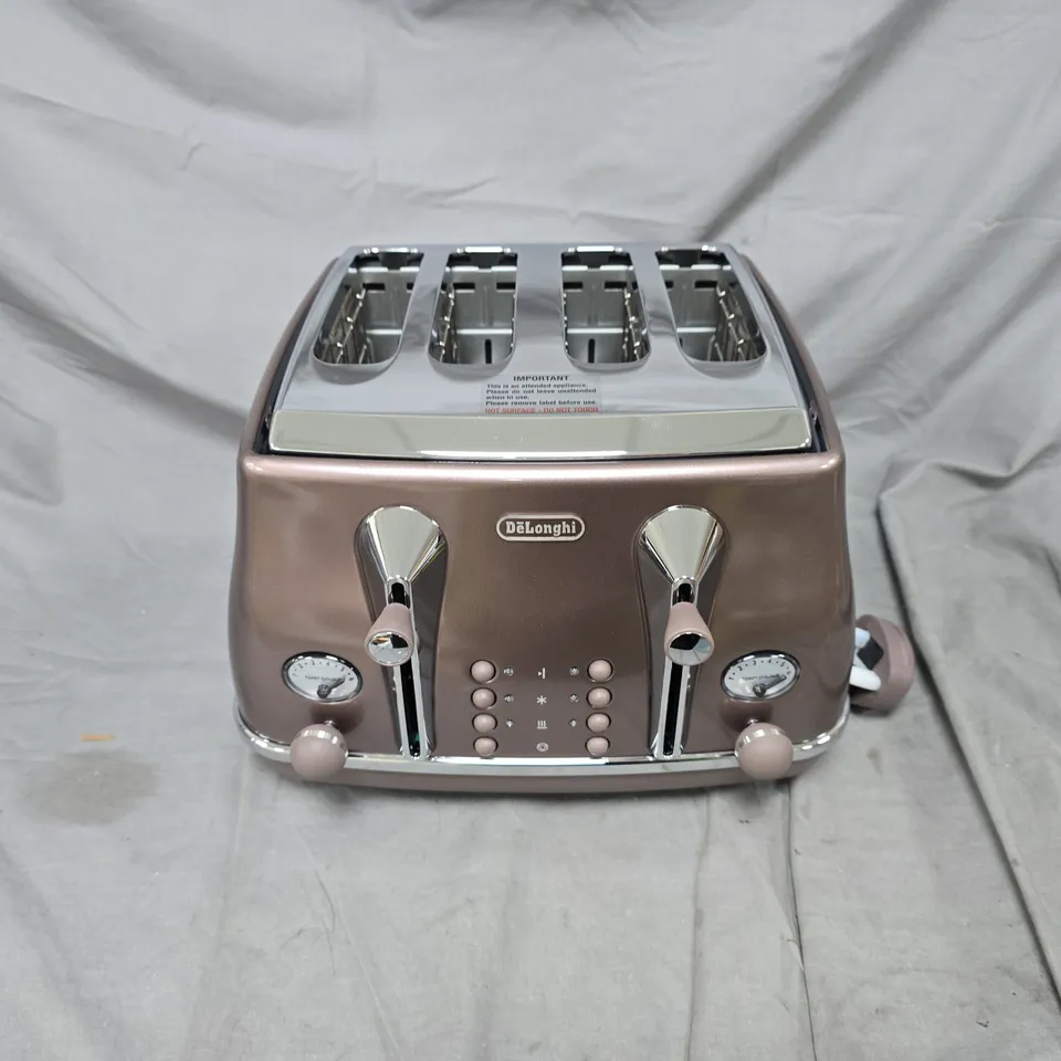 BOXED DELONGHI ICONA METALLICS TOASTER - PINK 