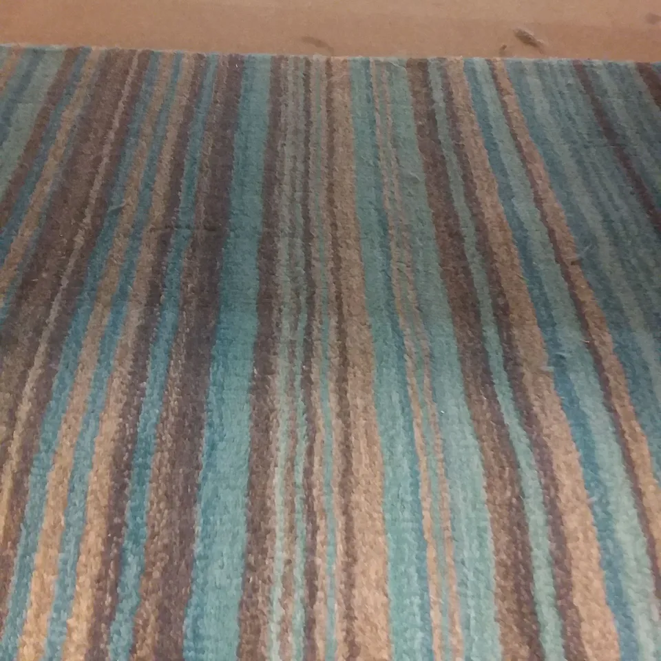 ESTELA HAND TUFTED WOOL TEAL RUG - 60 X 230CM