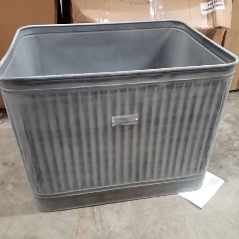 BOXED IVYLINE OUTDOOR HAMPTON RECTANGULAR GALVANISED METAL PLANTER 38×50CM 