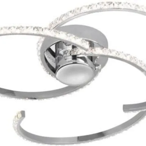 BOXED WOFI KANSAS LED CEILING FLUSH MOUNT LIGHT CRYSTALS CHROME