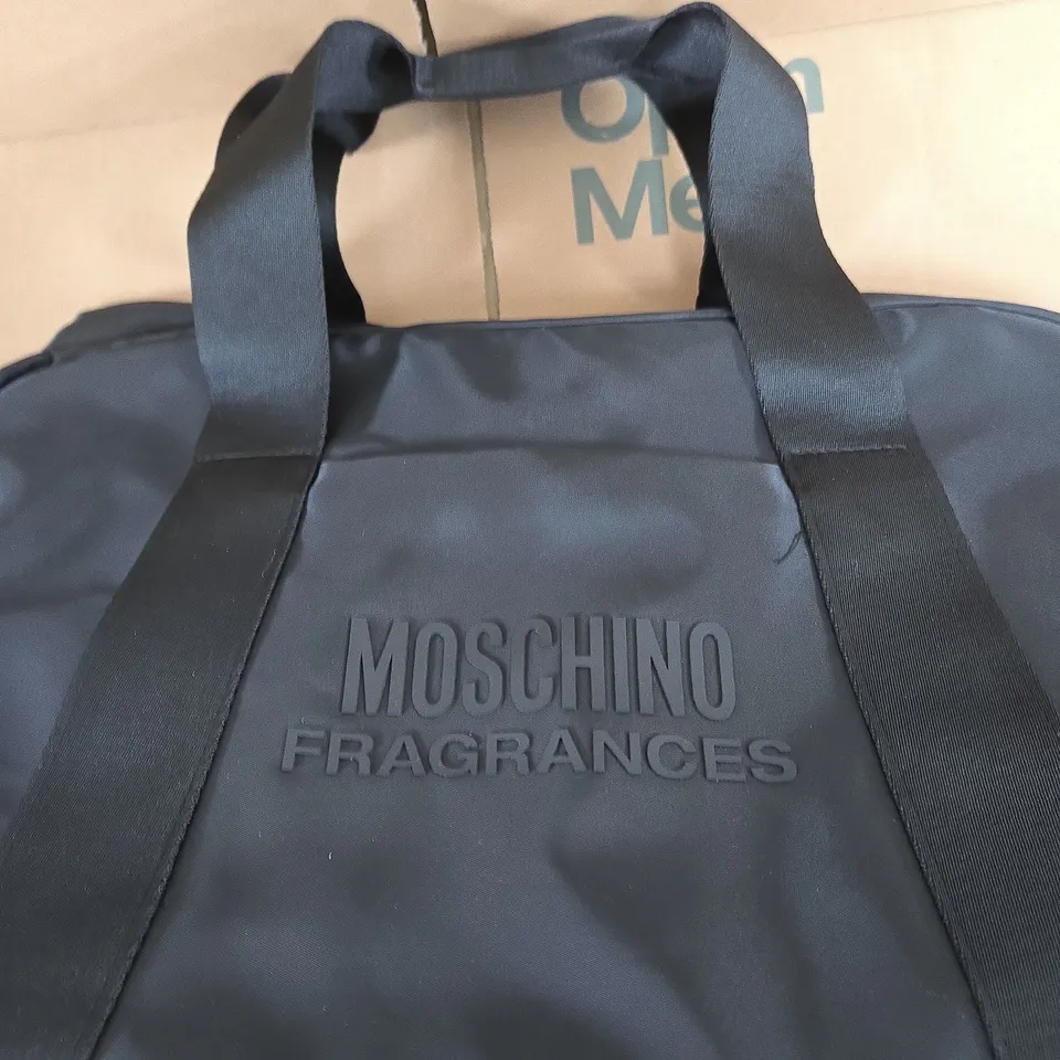 MOSCHINO FRAGRANCES BLACK DUFFLE BAG WITH HANDLES