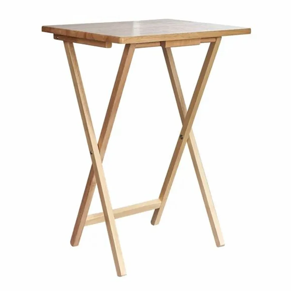 BOXED RUBBERWOOD TV TABLE