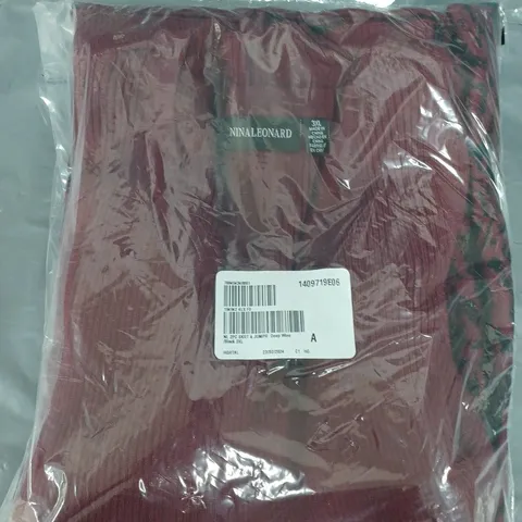 BAGGED NINA LEONARD 2PC SKIRT & JUMPER IN WINE RED - 3XL