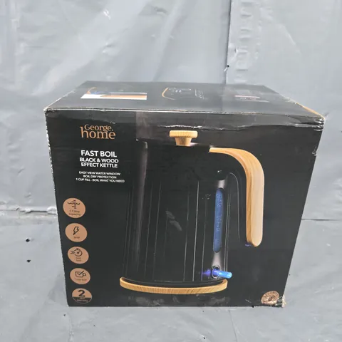 FAST BOIL BLACK AND WOOD EFFECT KETTLE