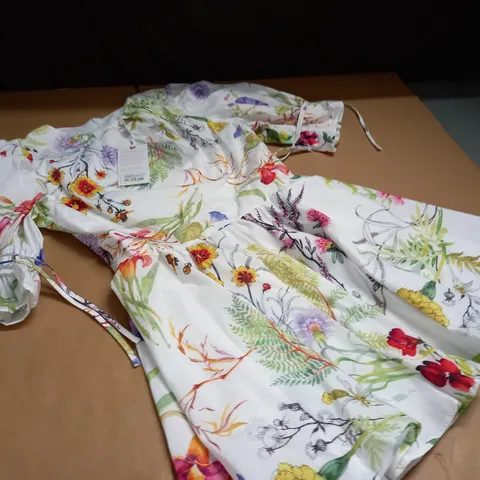 FOREVER UNIQUE MINI DRESS WITH PUFF SLEEVES - UK 10