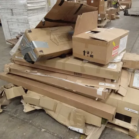 PALLET OF ASSORTED INCOMPLETE FLATPACK FURNITURE PARTS AND PIECES 