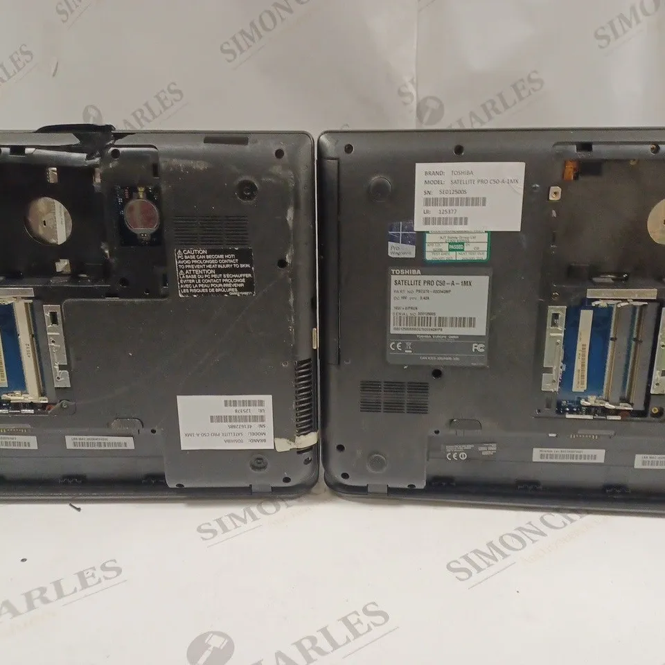 LOT OF 2 TOSHIBA SATELLITE PRO C50-A-1MX LAPTOPS WITH MISSING COMPONENTS