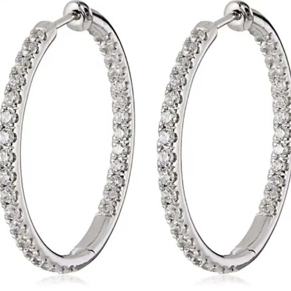 FIRE LIGHT 1.5CT LAB GROWN DIAMOND FRONT & BACK HOOP EARRINGS 9CT GOLD