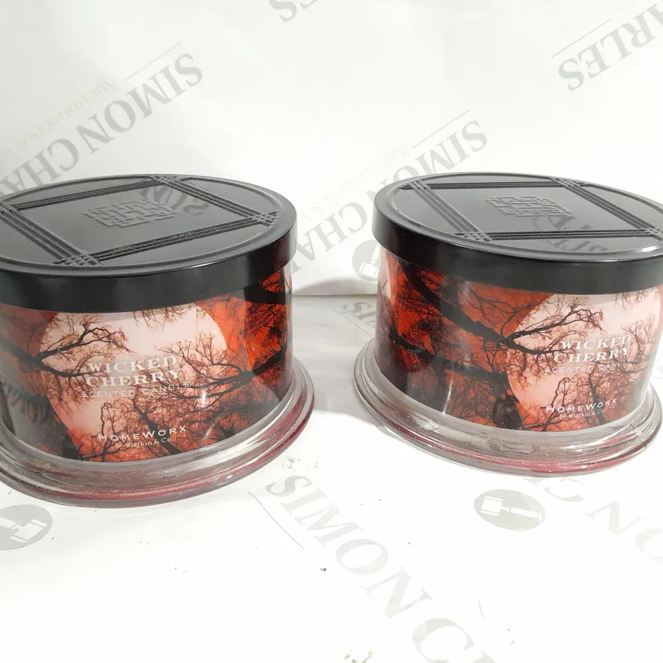 HOMEWORX BY HARRY SLATKIN & CO. SET OF 2 WICKED CHERRY 4 WICK CANDLES